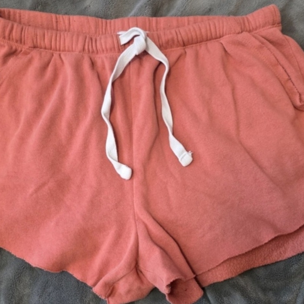 Colsie Peach Athletic Shorts with White Tie